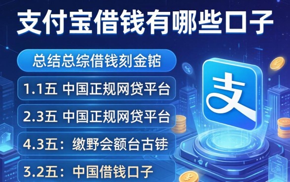 支付宝借钱有哪些口子，总结五个中国正规网贷平台