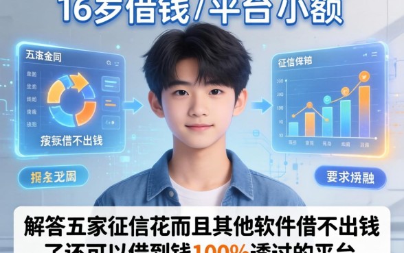 16岁借钱的平台小额，解答五家征信花而且其他软件借不出钱了还可以借到钱100%通过的平台