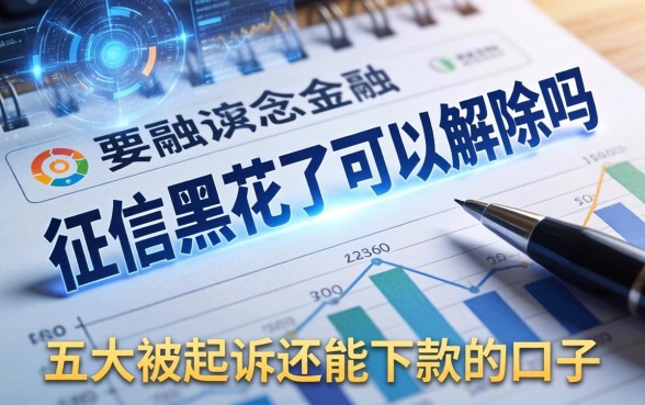 征信黑花了可以解除吗，五大被起诉还能下款的口子