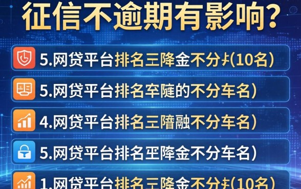 上征信不逾期有影响吗，例举5个网贷平台排名不分先后前10名