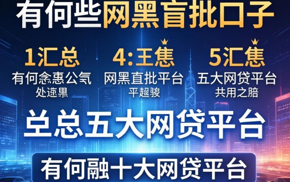 有哪些网黑盲批的口子，汇总五个十大网贷平台