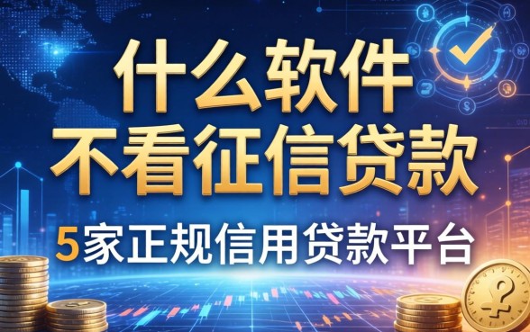 什么软件不看征信贷款，阐述5家正规信用贷款平台