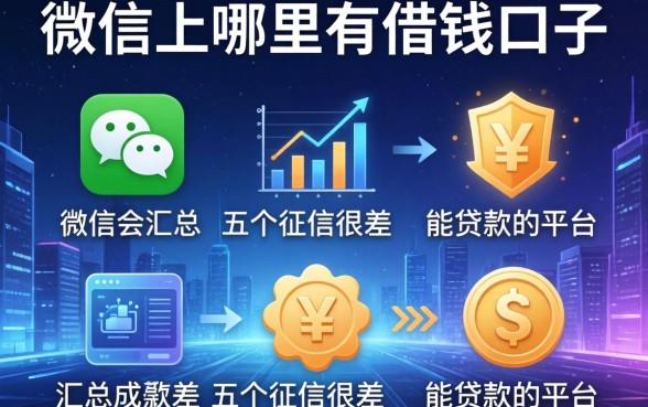 微信上哪里有借钱口子，汇总五个征信很差能贷款的平台