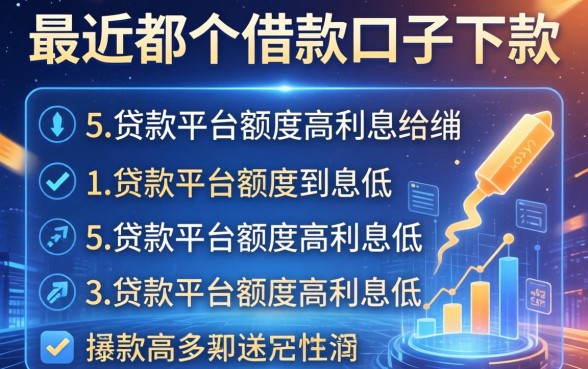 最近那个借款口子下款，归纳5个贷款平台额度高利息低