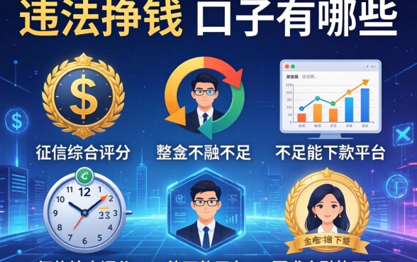 违法挣钱的口子有哪些，整理五个征信综合评分不足能下款的平台