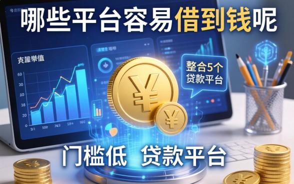 哪些平台容易借到钱呢，整合5个门槛低的贷款平台