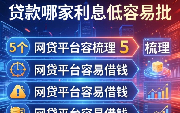贷款哪家利息低容易批，梳理5个网贷平台容易借钱