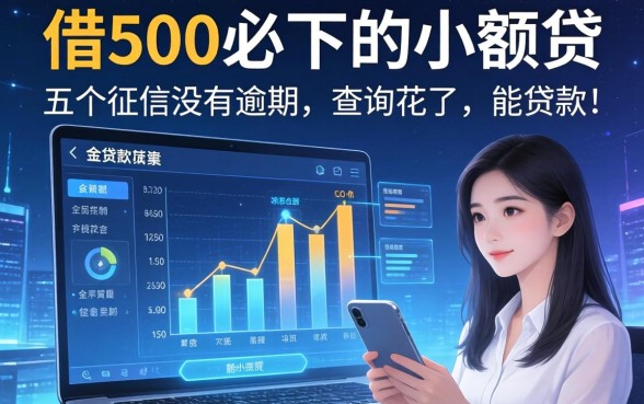 借500必下的小额贷，分析五个征信没有逾期,查询花了,能贷款的平台