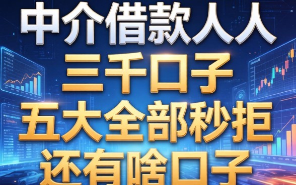 中介借款人人三千口子，五大全部秒拒还有啥口子