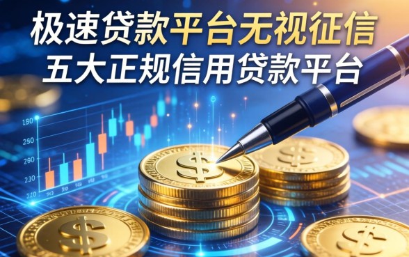 极速贷款平台无视征信，五大正规信用贷款平台
