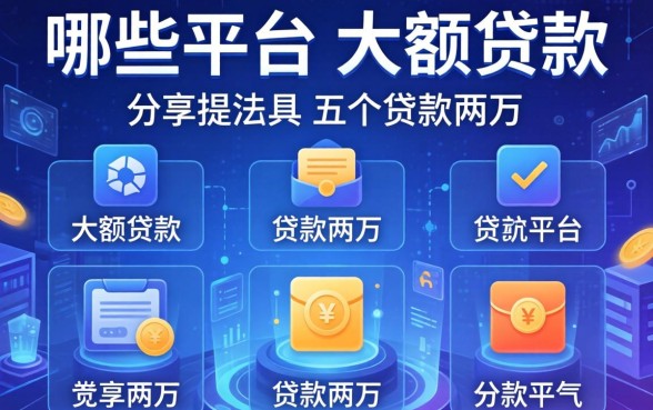 哪些平台可以大额贷款，分享五个贷款两万的平台