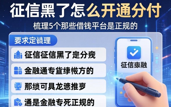 征信黑了怎么开通分付，梳理5个那些借钱平台是正规的