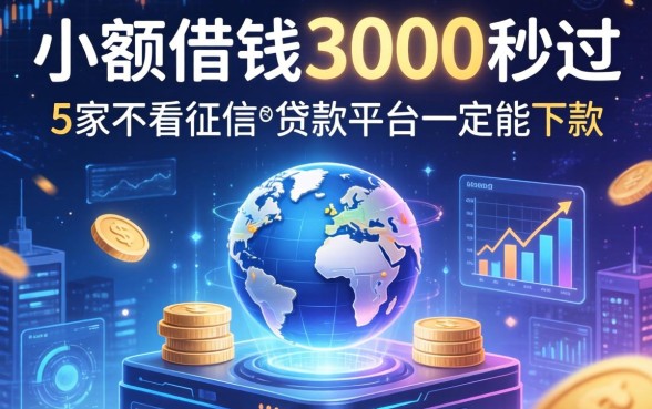 小额借钱3000秒过，阐述5家不看征信的贷款平台一定能下款