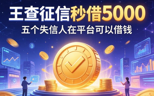 不查征信秒借5000，介绍五个失信人在平台可以借钱