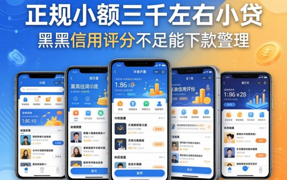 正规小额三千左右小贷，整理五个黑户信用评分不足能下款的软件