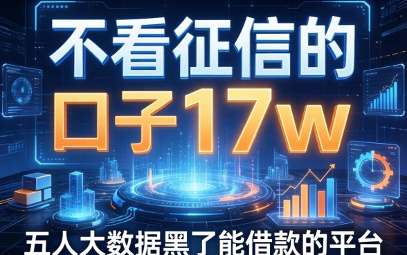 不看征信的口子17w，五大大数据黑了能借款的平台