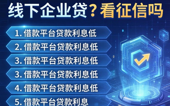 线下企业贷不看征信吗，总结五个借款平台贷款利息低