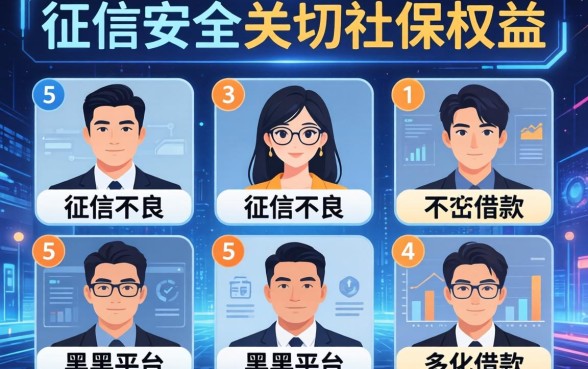 征信安全关切社保权益，例举5个征信不良的黑户在平台可以借款