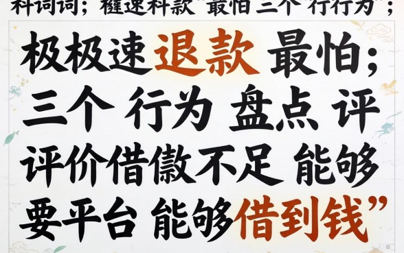 极速退款最怕三个行为，盘点五个综合评价不足借款平台能够借到钱