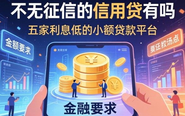 不看征信的信用贷有吗，解答五家利息低的小额贷款平台
