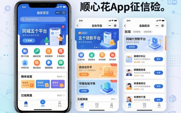 顺心花App上征信不，同城五个贷款平台app