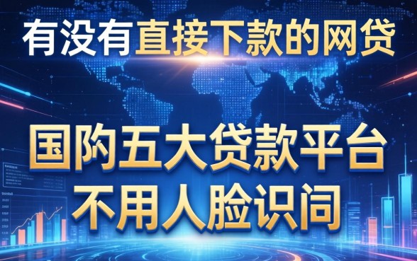 有没有直接下款的网贷，国内五大贷款平台不用人脸识别