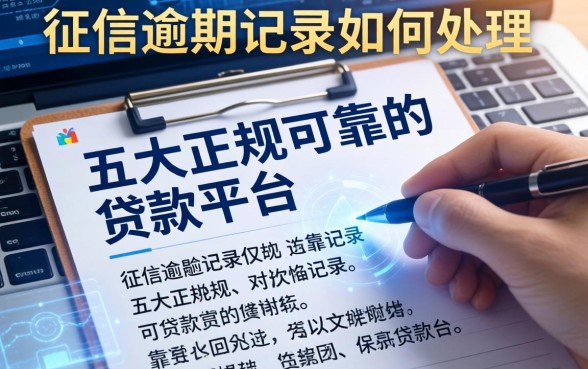 征信逾期记录如何处理，五大正规可靠的贷款平台