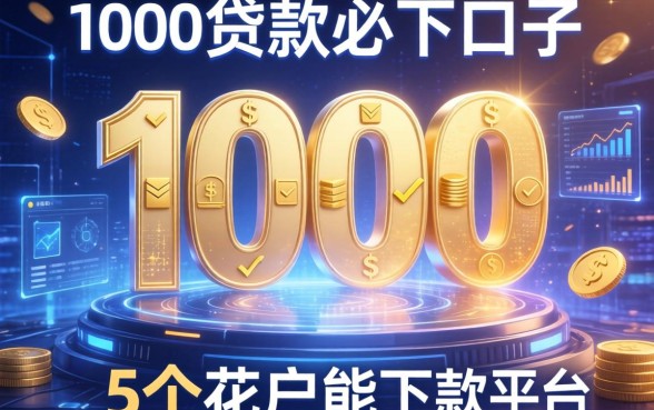 1000贷款必下口子，归纳5个花户能下款的平台