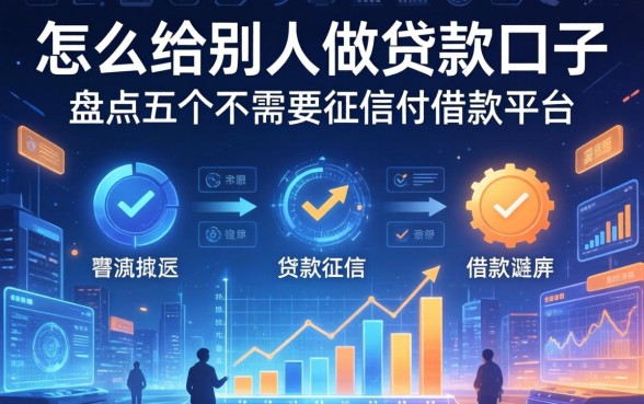 怎么给别人做贷款口子，盘点五个不需要征信的借款平台