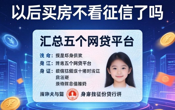 以后买房不看征信了吗，汇总五个身份证网贷平台