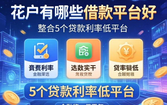 花户有哪些借款平台好，整合5个贷款利率低的平台