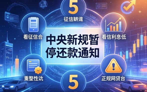 中央新规暂停还款通知，整合5个不看征信利息低的正规网贷平台