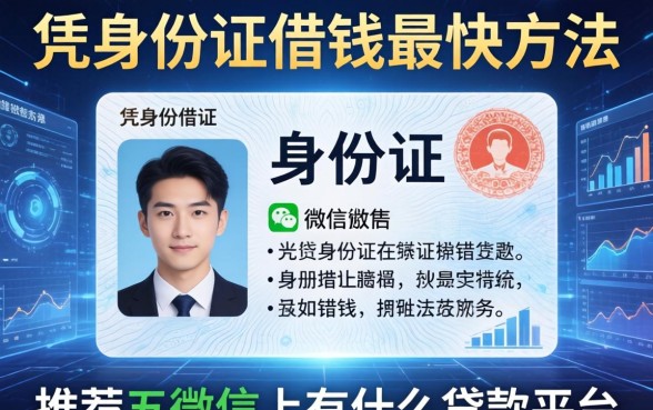 凭身份证借钱最快方法，推荐五个微信上有什么贷款平台