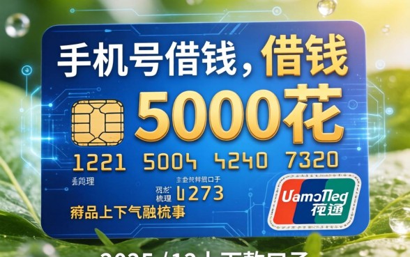 手机号借钱5000花，梳理5个2025年12月下款口子