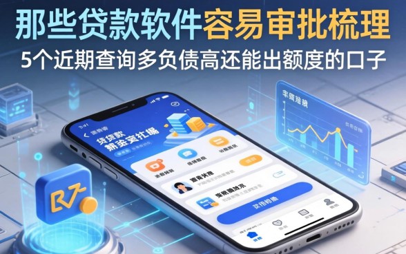 那些贷款软件容易审批，梳理5个近期查询多负债高还能出额度的口子