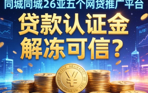 贷款认证金解冻可信吗，同城五个网贷推广平台