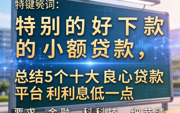 特别好下款的小额贷款，总结五个十大良心贷款平台利息低一点
