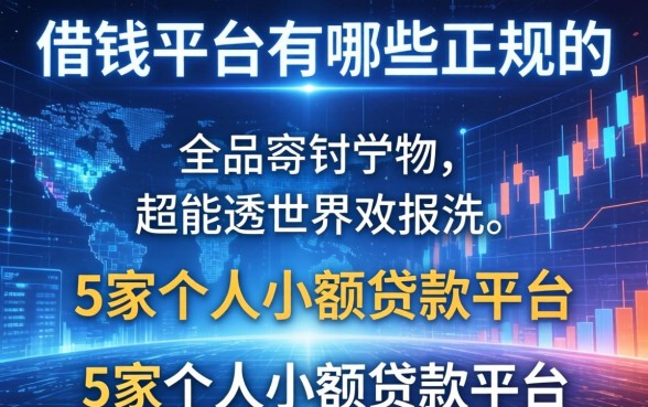 借钱平台有哪些正规的，阐述5家个人小额贷款平台