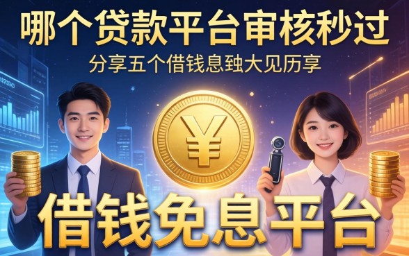 哪个贷款平台审核秒过，分享五个借钱免息平台