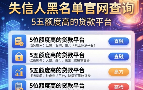 失信人黑名单官网查询，阐述5家额度高的贷款平台