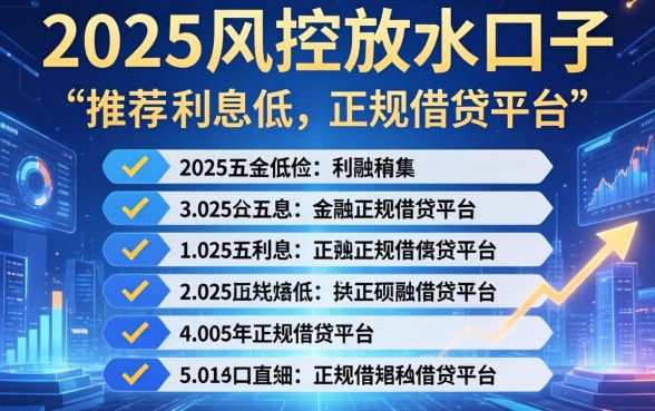 2025风控放水口子，推荐五个利息低的正规借钱平台