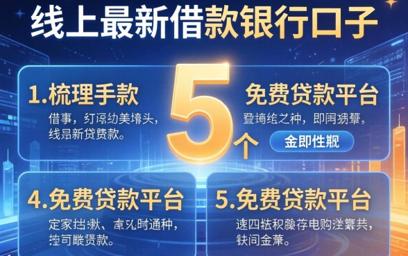线上最新借款银行口子，梳理5个免费贷款平台