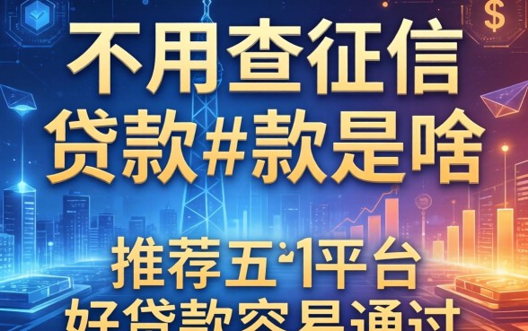 不用查征信的贷款是啥，推荐五个平台好贷款容易通过