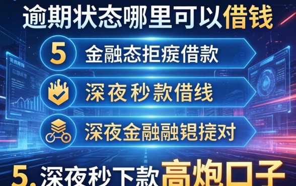 逾期状态哪里可以借钱，例举5个深夜秒下款的高炮口子