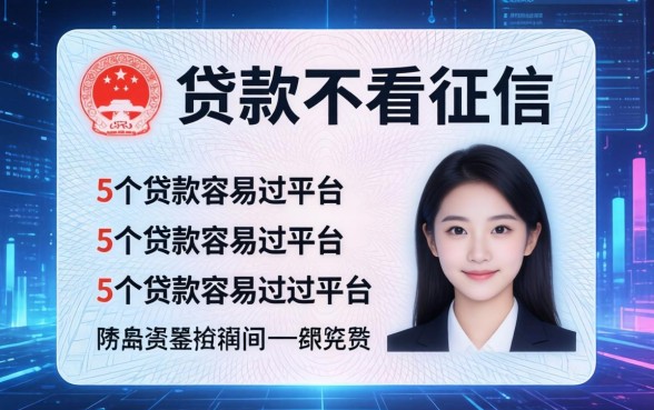身份证贷款不看征信的，整合5个贷款容易过的平台