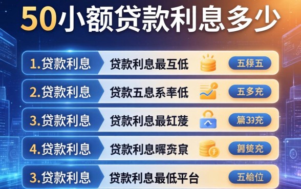 5万小额贷款利息多少，分析五个贷款利息最低的平台