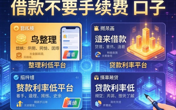 借款不要手续费的口子，整理五个贷款利率低的平台