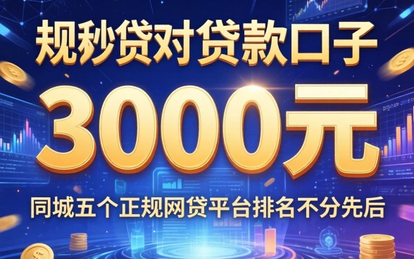 3000元的贷款口子，同城五个正规网贷平台排名不分先后