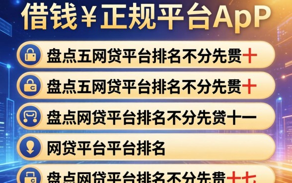 借钱的正规平台app，盘点五个网贷平台排名不分先后前十