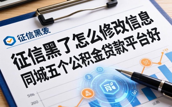 征信黑了怎么修改信息，同城五个公积金贷款平台好